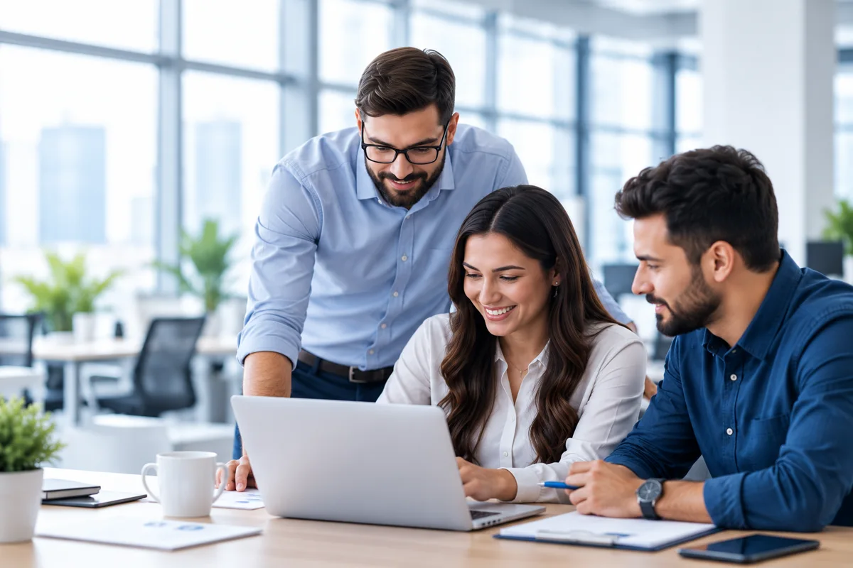 Equipo de profesionales colaborando en soluciones tecnológicas